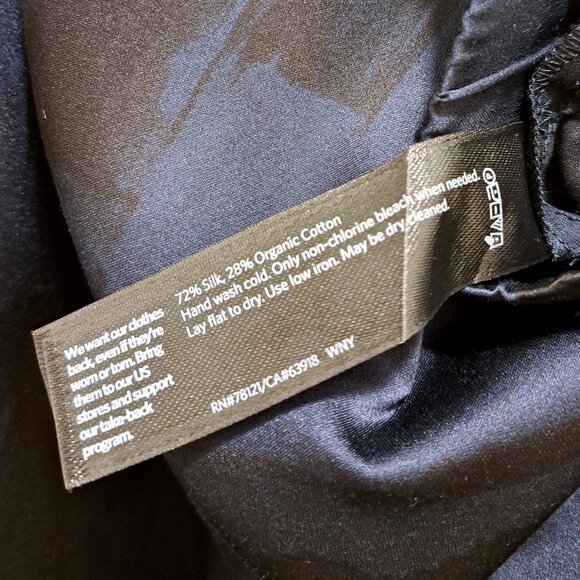 Eileen Fisher Maxi Skirt Brushstroke Blue Silk/Cotton Size XL - Picture 7 of 8